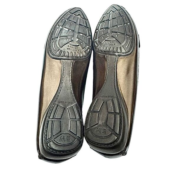 Stuart Weiztman Women’s Patent Tassel Loafer Bronze Metallic Size 6.5 Narrow - Picture 4 of 10